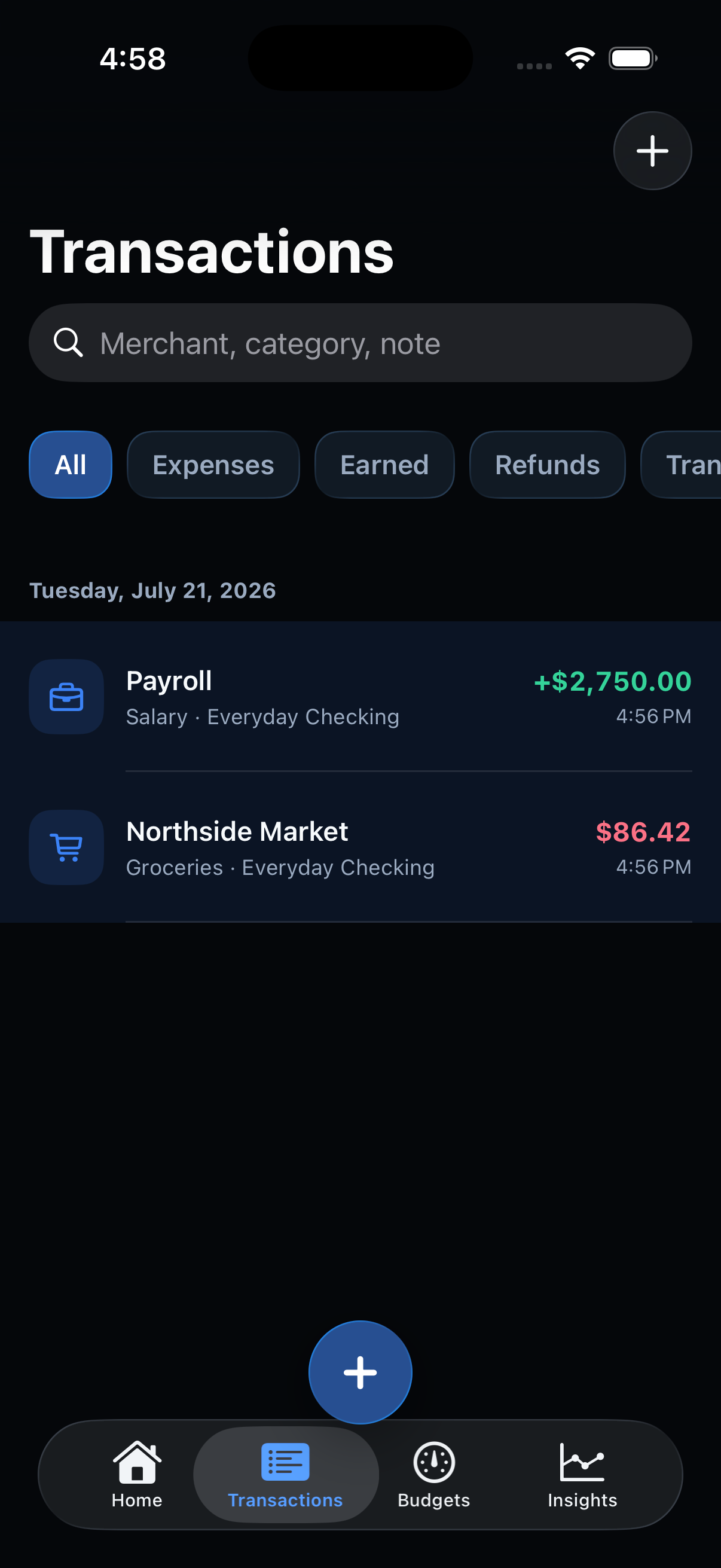Sumstead Transactions list